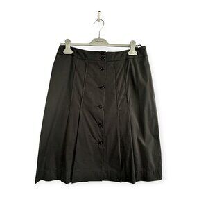 Prada Black Pleated Cotton Nylon Skirt Made in Italy 46